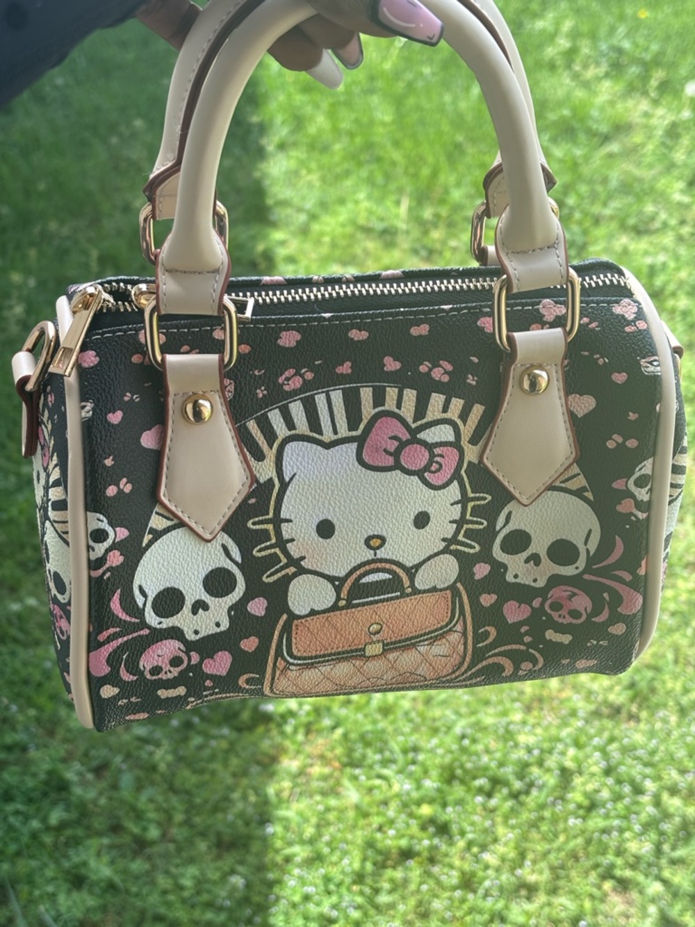 Hello Kitty Black and Pink Mini pillow bag handmade